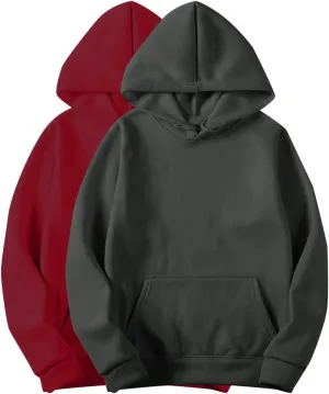 2PC Basic Pullover Hoodie for Women Casual Long Sleeve Lightweight with Hood Relaxed Fit for Dailywear