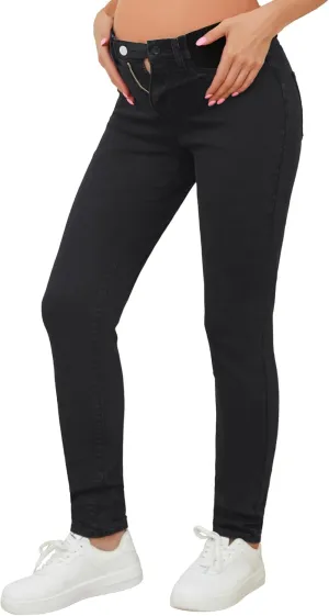 AMPOSH Women's Maternity Skinny Jeans Mid-Rise Stretchy Denim Pants for Pregnancy and Postpartum