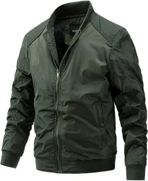 DuDubaby New Cotton Clip Reversible Men's Solid Color Coat Zipper Stand Collar Jacket