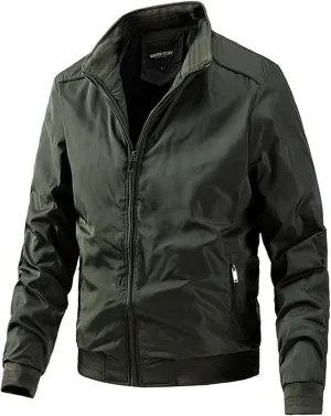 DuDubaby New Cotton Clip Reversible Men's Solid Color Coat Zipper Stand Collar Jacket