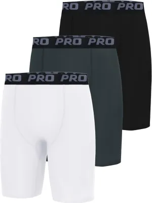 EXARUS Youth Boys Compression Shorts Side Pocket Performance Athletic Base Layers Underwear Running Sports Soccer