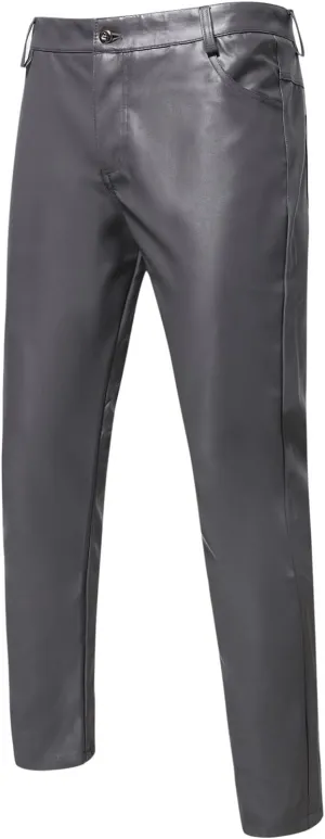 GIERIDUC Men's Faux Leather Pants Reversible Basketball Jerseys for Men Extra Long Lounge Pants Mens Athletic Dress Pants Men