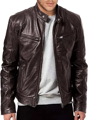 GOFULY Leather Jacket Men Big And Tall Streetwear Zip Up Stand Collar Jackets Faux Leather Motocycle Coats 2024 Outwear 2024