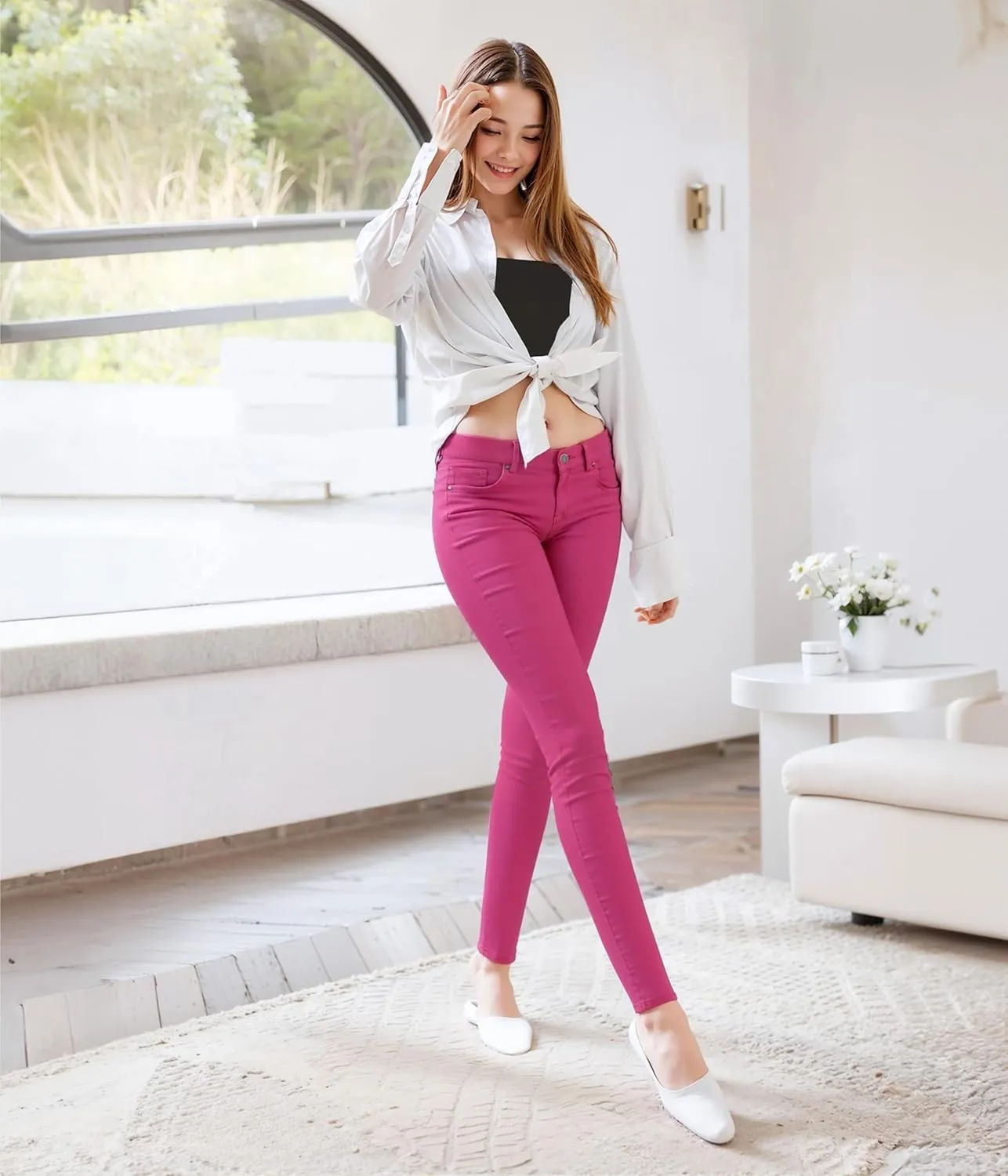 Hybrid & Company Women's Butt Lift Stretch Denim Jeans