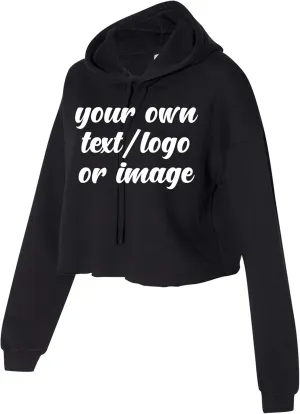 INK STITCH Design Your Own Women's Cropped Fleece Custom Hoodies - 5 Colors