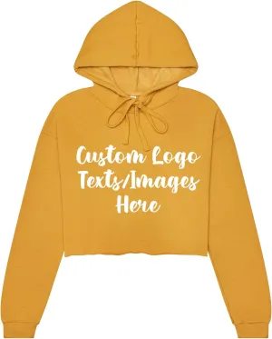 INK STITCH Design Your Own Women's Cropped Fleece Custom Hoodies - 5 Colors