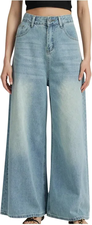 Jeans for Women High Waist Straight Wide Leg Pants Casual Baggy Stretch Denim Trousers Trendy Y2K Pants Boyfriend Jeans