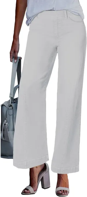 Jeans Women Straight Wide Leg Stretchy Plus Size Black Baggy Jeans High Waisted Pants for Women Tummy Control