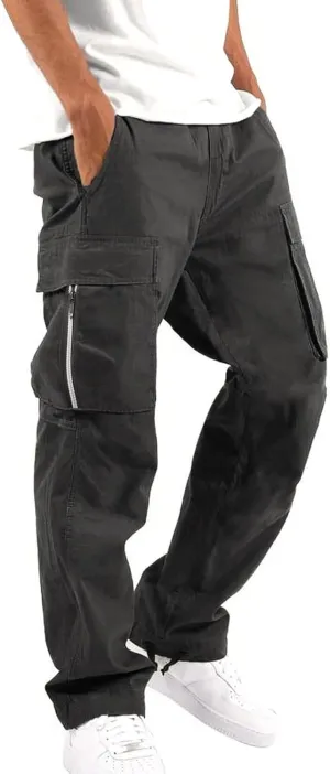 LCMTWX Cargo Pants for Men Casual Jogging Sports Elastic with Pockets Men's Men's Pants Drawstring Joggers