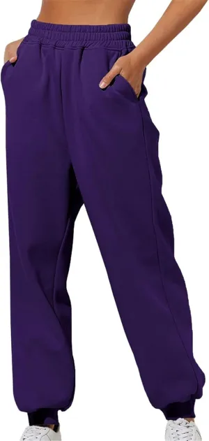 LCMTWX Women Sweatpants Drawstring Elastic Waist Casual Loose Foot Fleece Sweatpants Casual Pants for Women Jogging