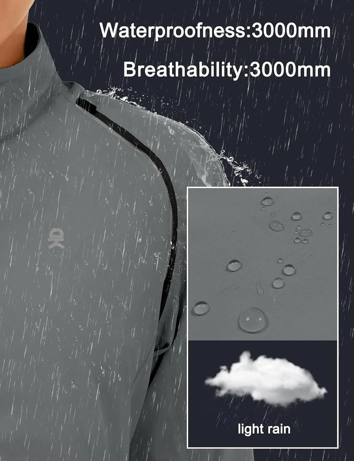 Little Donkey Andy Women's Lightweight Waterproof Cycling Jacket with Removable Sleeves for Biking Running Golf