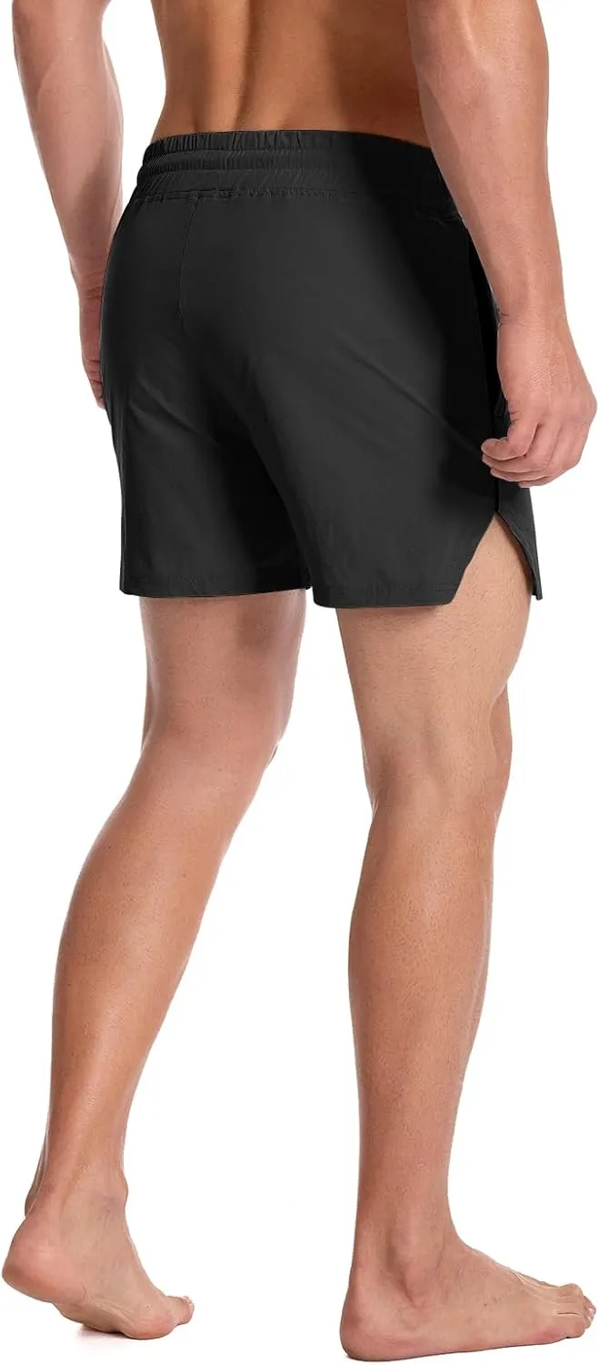 MAIKANONG Men Athletic Gym Shorts 5" Lightweight Running Workout Shorts Quick Dry Bodybuilding Shorts with Zip Pockets