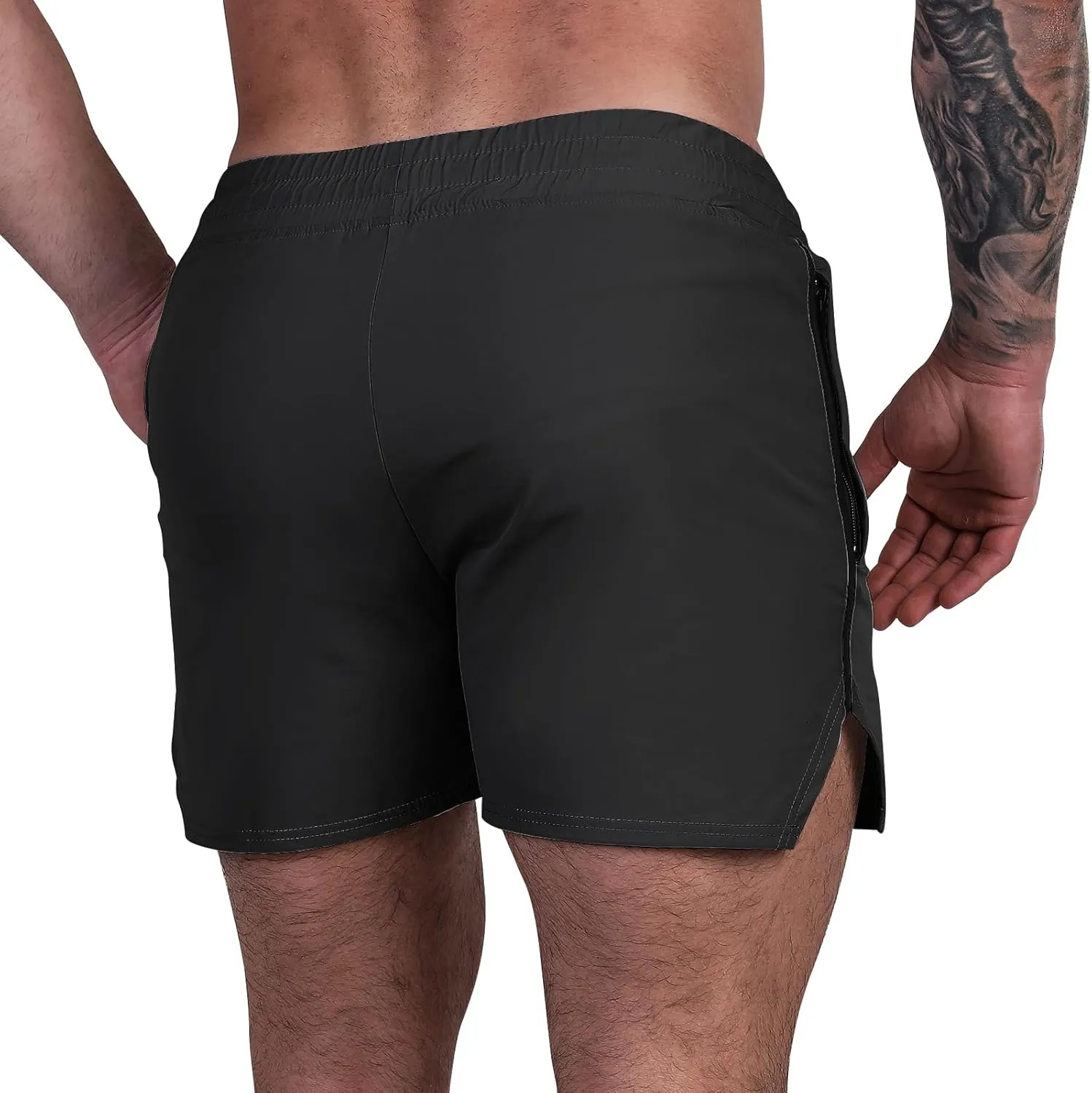 MAIKANONG Men Athletic Gym Shorts 5" Lightweight Running Workout Shorts Quick Dry Bodybuilding Shorts with Zip Pockets