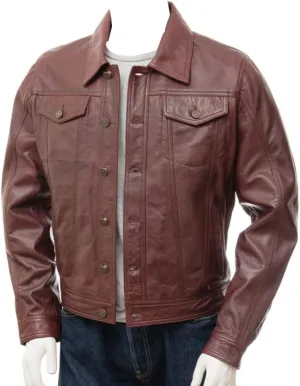 MEN'S DENIM JEANS STYLE TRUCKER LEATHER JACKETS