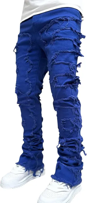 Men's Denim Straight Leg Street Sharpened Jeans Mens Sweatpants