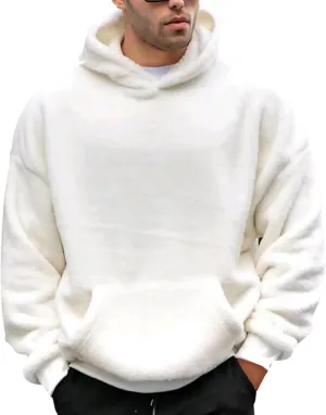 Mens Fleece Jacket, Men's Zip Up Hoodie Heavyweight Winter Sweatshirt Fleece Sherpa Lined Warm Thicken Jacket Coats