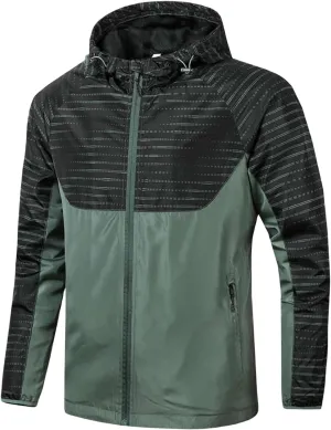 Men's Windbreaker Jacket Lightweight Waterproof Breathable Hooded Jackets Outdoors Sport Coats for Men Big and Tall