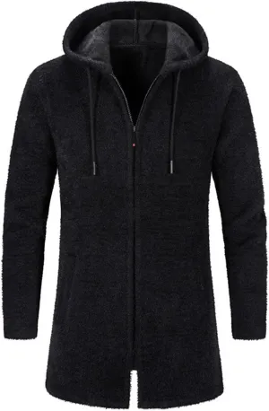 Men's Wool Blend Trench Coat Hooded Long Jackets Plsu Size Thermal Causal Smart Business Coat Warm Winter Overcoat