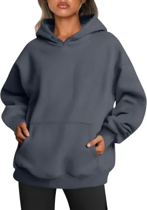 Oversized Hoodie For Women,Solid Basic Fleece Loose Hoodies Long Sleeve Pullover Fall Sweatshirts With Drawstring