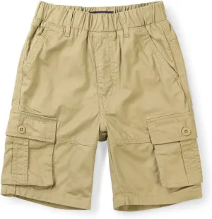 Phorecys Boys & Men's Cotton Pull on Cargo Shorts Solid Color Casual Summer Shorts 6-Pockets