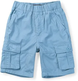 Phorecys Boys & Men's Cotton Pull on Cargo Shorts Solid Color Casual Summer Shorts 6-Pockets