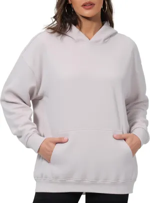 PrettyGuide Women's Casual Fall Long Sleeve Cotton Sweatshirts Oversized Hoodies Fleece Pullover with Pocket