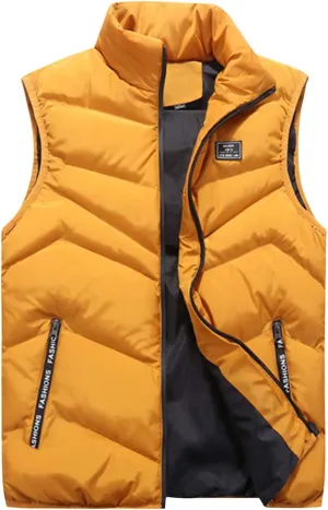 Puffer Vest Men, Men's Winter Warm Down Coats Vest Fashion Outdoor Waterproof Jacket Puffer Coats Vest Outerwear