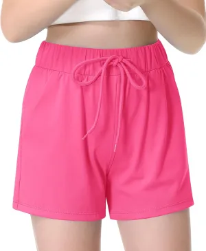 RISSCAN Short for Girl Athletic Running Teen Girls with Side Pocket Workout Quick Dry Comfy Casual Active Sports Girls Shorts