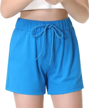 RISSCAN Short for Girl Athletic Running Teen Girls with Side Pocket Workout Quick Dry Comfy Casual Active Sports Girls Shorts