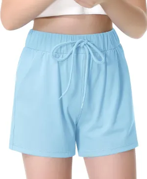 RISSCAN Short for Girl Athletic Running Teen Girls with Side Pocket Workout Quick Dry Comfy Casual Active Sports Girls Shorts