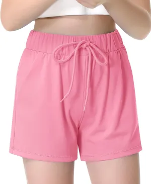 RISSCAN Short for Girl Athletic Running Teen Girls with Side Pocket Workout Quick Dry Comfy Casual Active Sports Girls Shorts