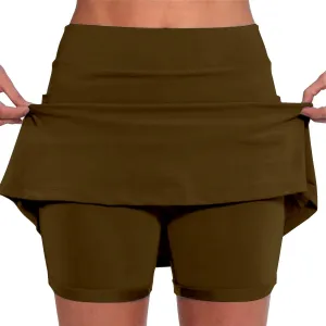 Skirts for Women Dressy Casual High Waist Tummy Control Skirt Tennis Solid Fancy Plus Size Clothes with Pockets