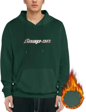 Snap On Mens Hoodies Fall Winter Sweatshirt Long Sleeve Casual Loose Basic Pullover Fleece Hooded-