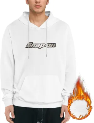 Snap On Mens Hoodies Fall Winter Sweatshirt Long Sleeve Casual Loose Basic Pullover Fleece Hooded-
