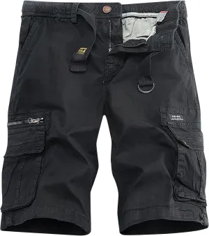 Summer Work Shorts Men's Twill Bermuda Cargo Shorts Casual Relaxed Camping Fishing Capris Pant with Multiple Pockets
