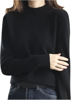 Sweater for Women Long Sleeve High Neck Knitted Pullover Plain Fall Tops Casual Oversized Turtleneck Basic Trendy Warm Winter