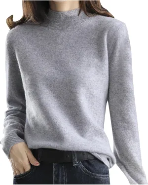 Sweater for Women Long Sleeve High Neck Knitted Pullover Plain Fall Tops Casual Oversized Turtleneck Basic Trendy Warm Winter