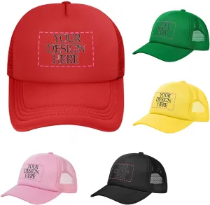Trucker Hat Men & Women with Photo Logo, Custom Adjustable Baseball Cap