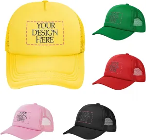 Trucker Hat Men & Women with Photo Logo, Custom Adjustable Baseball Cap
