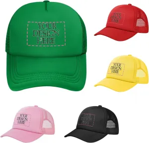 Trucker Hat Men & Women with Photo Logo, Custom Adjustable Baseball Cap