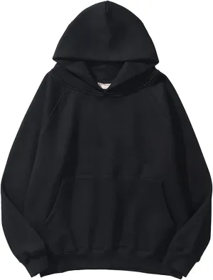 Womens Solid Basic Hoodies Fleece Hooded Sweatshirts Long Sleeve Shirts Pullover Fall Fashion Y2K Outfits Clothes Pocket