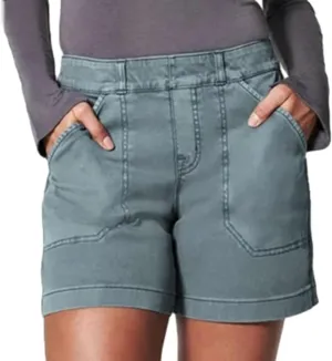 Womens Stretch Twill Shorts,Pull On Chino Denim Shorts with Pockets,Summer Casual Elastic Waist Stretchy Jean