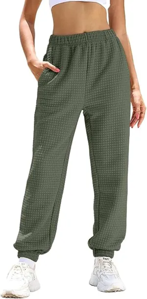 Womens Sweatpants High Waisted Athletic Joggers Drawstring Active Cinch Bottom Joggers Lounge Pants with Pockets