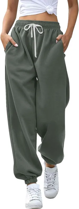 Womens Sweatpants High Waisted Baggy Workout Jogger Pants with Pockets Trousers Fall Clothes for Women 2024