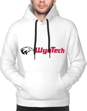Wyotech Logo Mens Hoodies Fall Winter Sweatshirt Long Sleeve Casual Loose Basic Pullover Fleece Hooded-